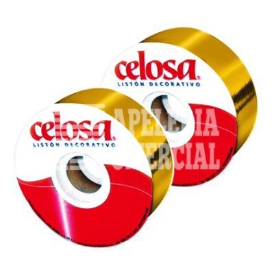 MERCERIA LISTON CELOSA METALICO LISO #9 C. ORO
